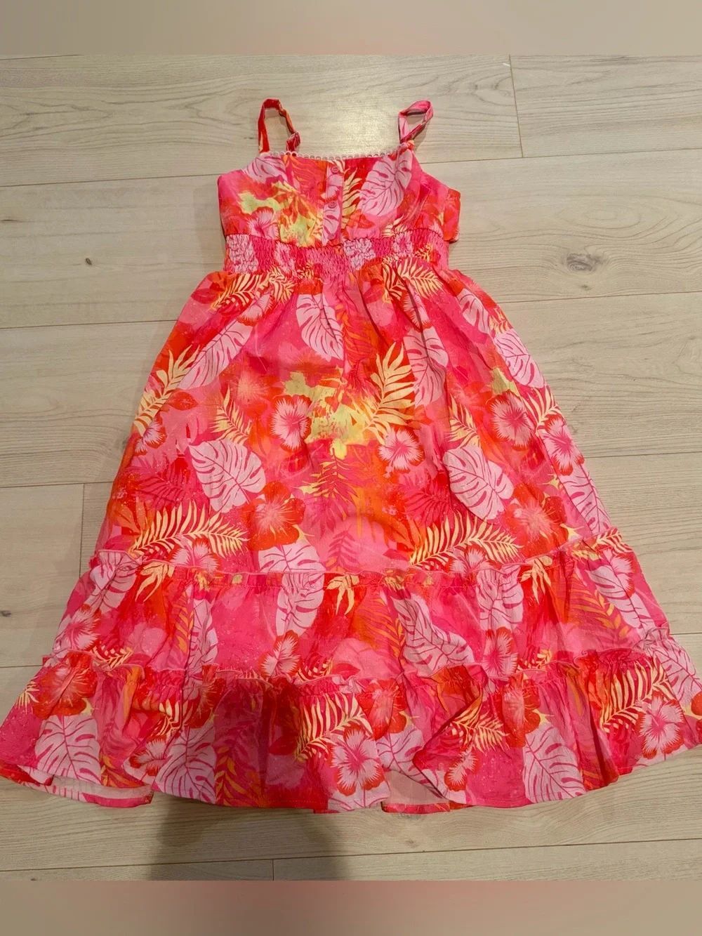 Grace Karin Pink Tropical Sundress for Girls NWT